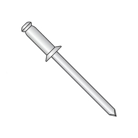 Newport Fasteners Blind Rivet, Countersunk Head, 1/8 in Dia., 0.40 in L, Aluminum Body, 10000 PK 358545